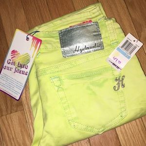 NWT Hydraulic Lime Green Skinny